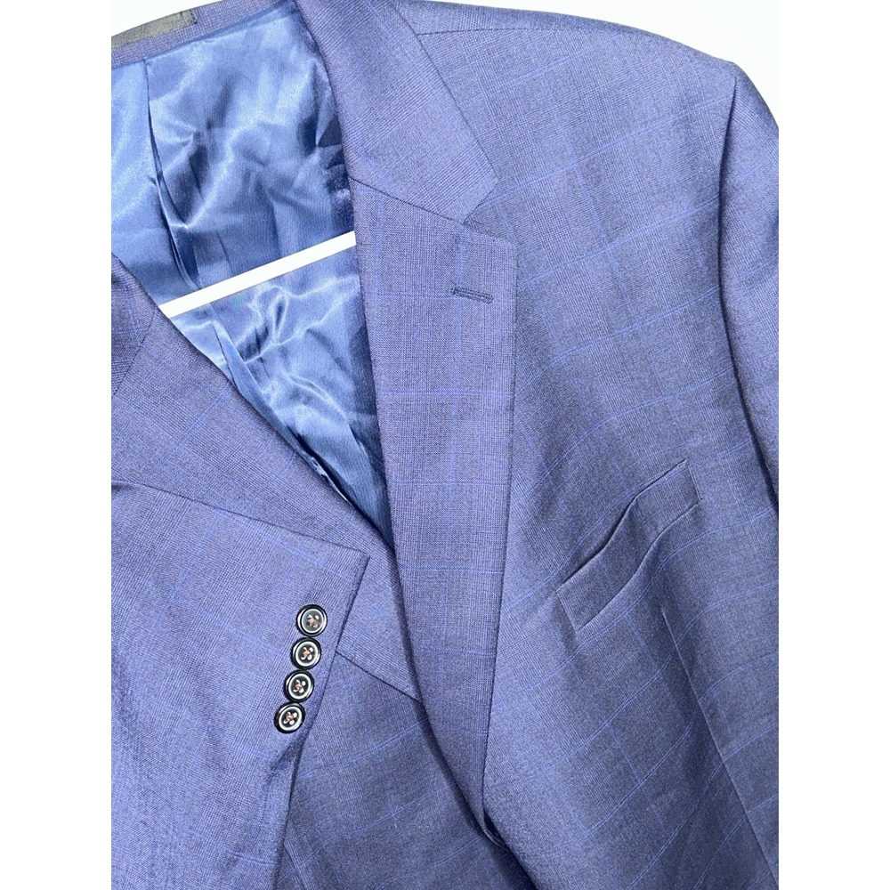 Ralph Lauren Blazer Jacket Men 50R Blue Glen Check Windowpane Sport Coat